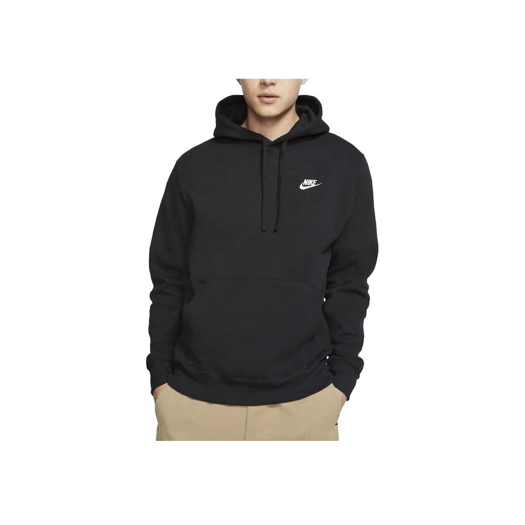Nike Sportswear Club Fleece Pullover Hoodie Black/White Unisex Streetwear BV2654-010