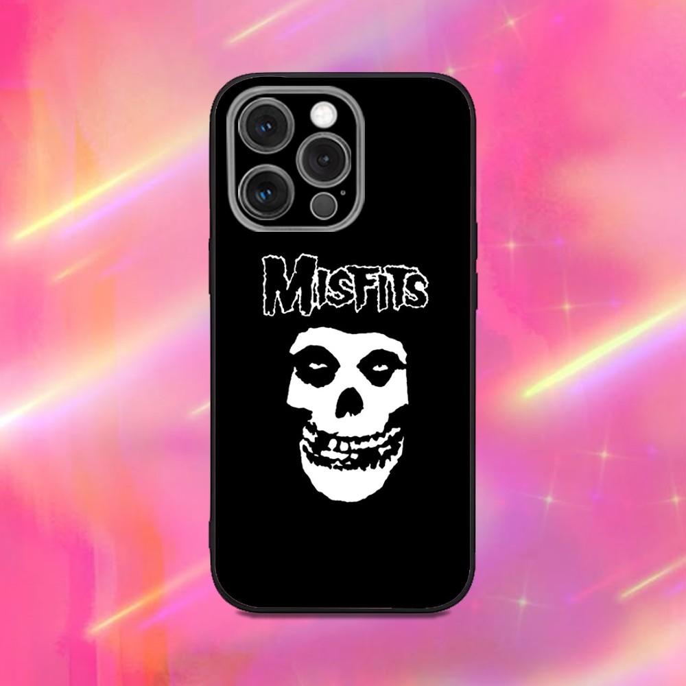M-Misfits Rock Band Phone Case For iPhone 16,15,14,13,12,11,Pro,Max,Plus,X,XS,XR,SE,8,7,Mini,Soft Silicone Black Case