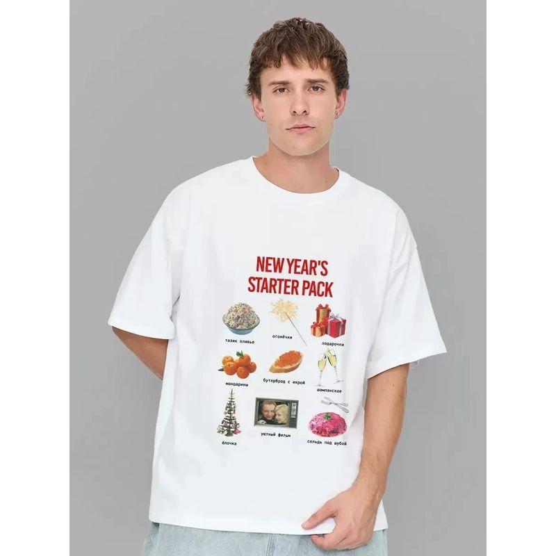 Fashion Style Fashion Print Round Neck Short Sleeve T-shirt Loose Casual Top Loose Printed T-shirt