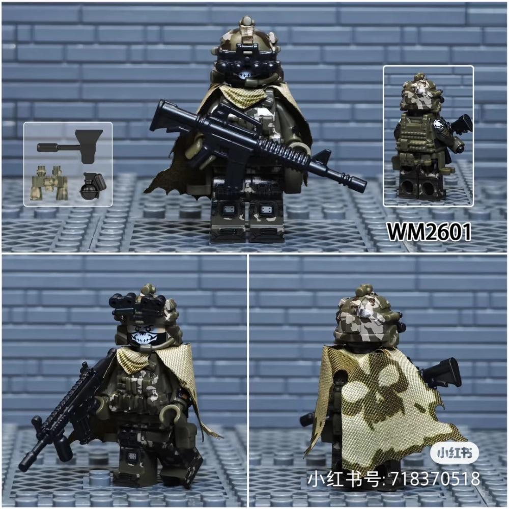 WM6147 WM6168 WM6169 Military Series SWAT Special Forces Building Block Commando Soldier City Police Cap Mini Action Figure Toys