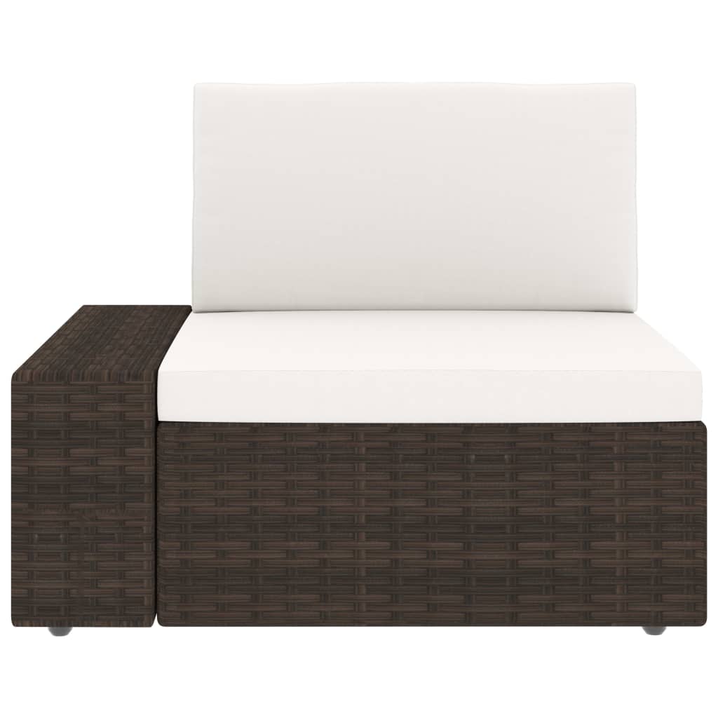 4 Piece Garden Lounge Set Brown Poly Rattan
