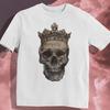 Crowned Skull T-Shirt: Gothic Royalty Art, Edgy Streetwear