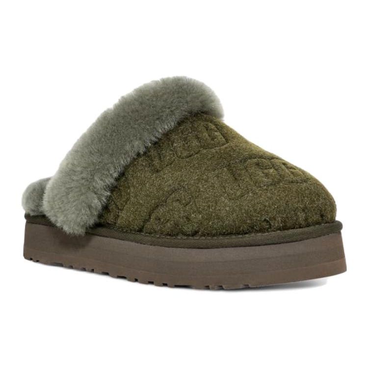 UGG Замшевые тапочки с круглым носком, женские тапочки, зеленые 1143986-FRSN