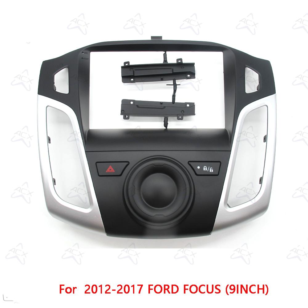 9inch Car Radio Fascias For Ford Focus 2012-2017 Android Stereo Frame Player 2 Din Head Unit Panel Dash Trim With Cable canbus