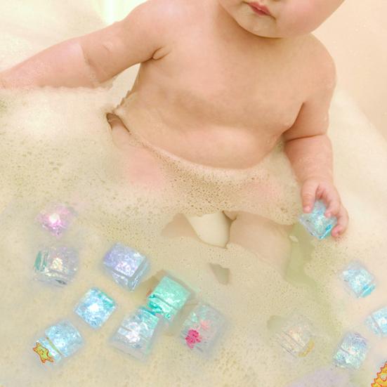 8 шт. светящиеся кубики для ванны набор с морскими животными графика светящиеся игрушки для ванны для детей активируемые водой сенсорные игрушки для ванны