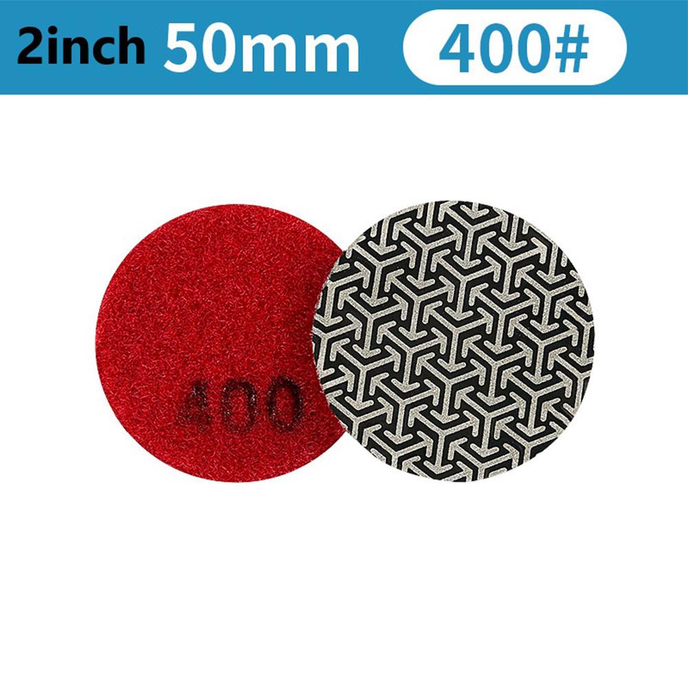 1pcs 2Inch Electroplated Emery Polishing Pad 50mm Fast Removal Tile/Glass/Concrete Stone Metal 60-400grit Polishing Sanding Disc