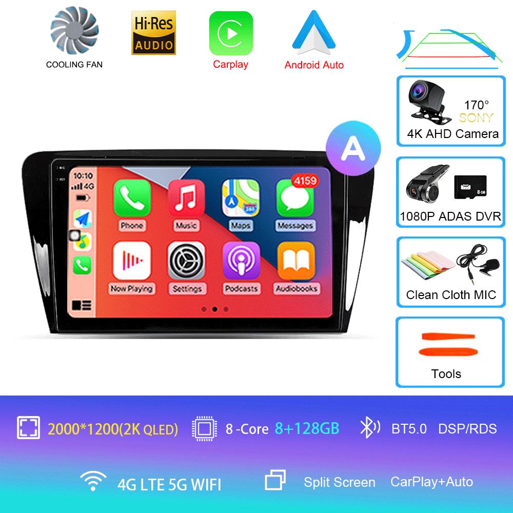 Android 14 Автомобильное радио для Skoda Octavia 3 A7 2013 - 2018 Мультимедийный видеоплеер Навигация стерео GPS Нет 2din 2 din dvd