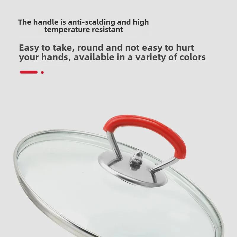 Ручка для крышки кастрюли из нержавеющей стали, устойчивая к высоким температурам, универсальный аксессуар для кухонной утвари, устойчивый к ожогам