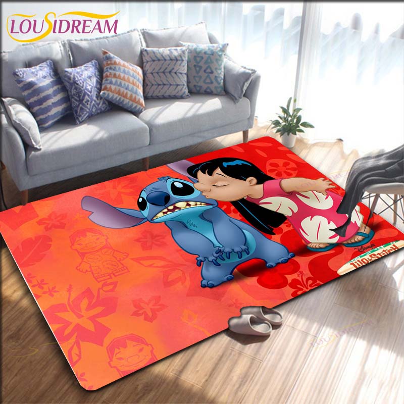 Мультяшный Аниме Стич Ковер для Гостиной Фигурка Напольные Коврики для Спальни Детский Игровой Ковер Кухня Ванная Нескользящий Коврик