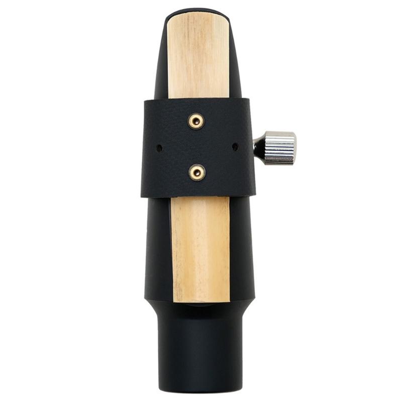 Leather Alto Saxophone Ligature Fastener for Tenor Sax Saxphone Bakelite Mouthpiece