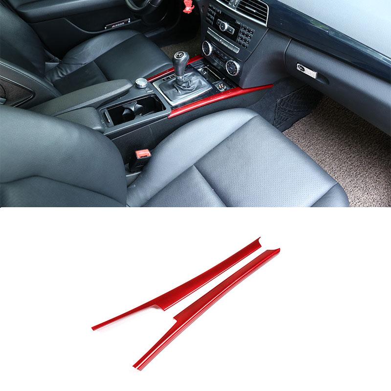 Красный для Mercedes Benz C Class W204 C180 C200 2007-2013 ABS, декоративные полоски для центральной консоли автомобиля, отделка