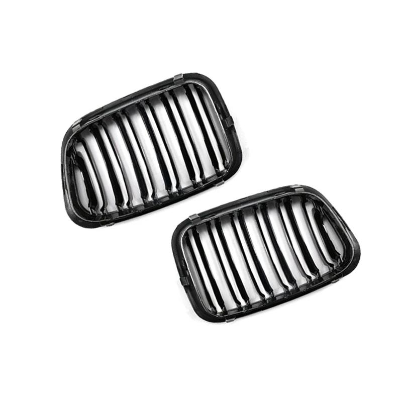 Пара для BMW 3-й серии E46 1998-2001 2/4 двери автомобиль передняя решетка радиатора 318i 320i 325i 330i глянцево-черная гоночная решетка радиатора аксессуары