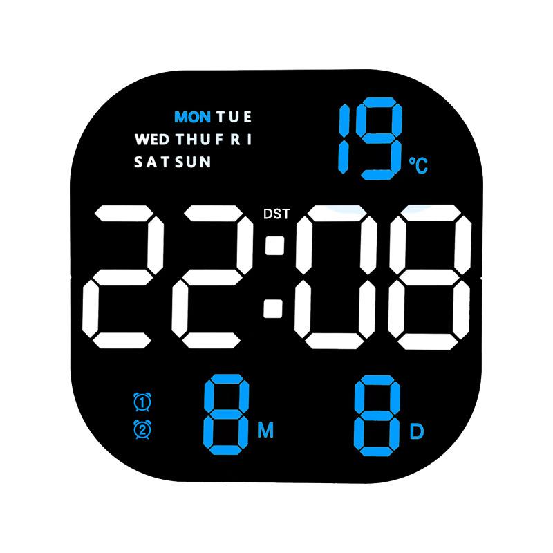 Large Wall Clock Remote Control Dual Alarms Temp Date Week Display Tabletop Alarm Clock Timer Countdown Digital LED Clocks