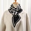 New Korean Style Knitted Shawl Scarf Women Winter Black White Checkered Plaids Grids Scarf Pashmina Shawls
