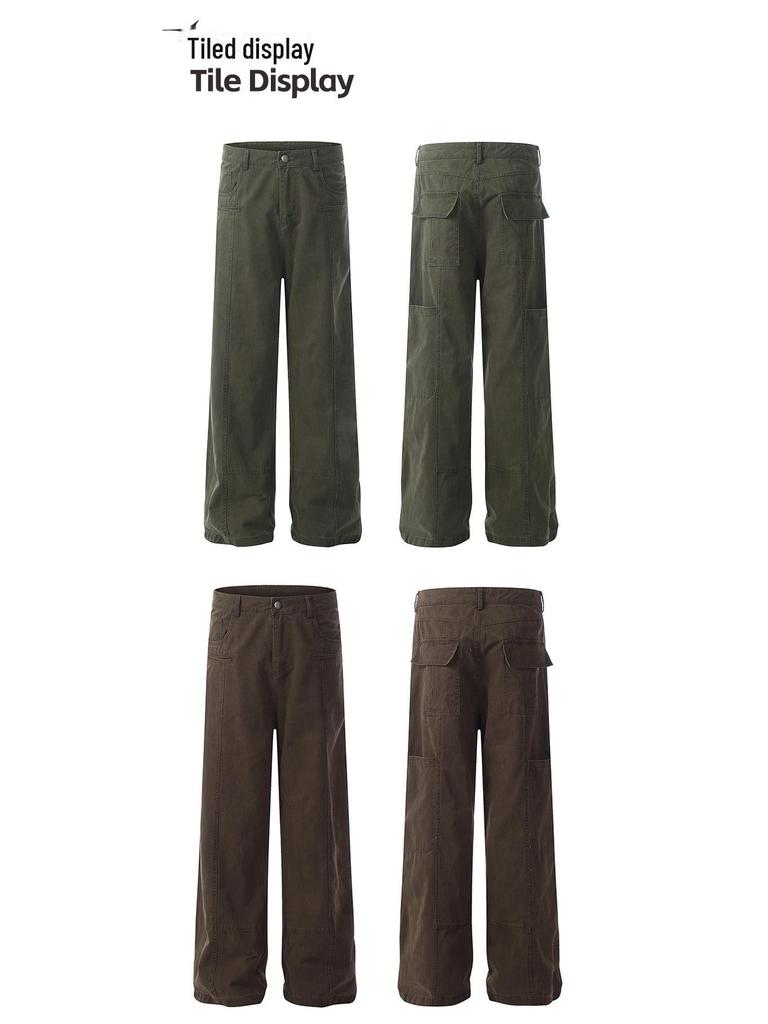 GTS Vintage 2024 Свободный прямой комбинезон из стираного хлопка