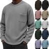 MensLong Sleeve Shirt Crewneck Pullover Sweatshirts Big And T-Shirts Casual Relaxed Pullover Pocket