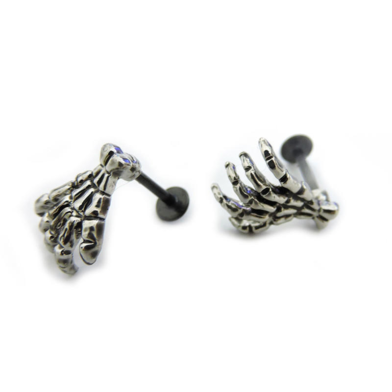 Женщины Череп Рука Пирсинг Губы Ювелирные Изделия Панк Пирсинг Скелет Губы Лабрет