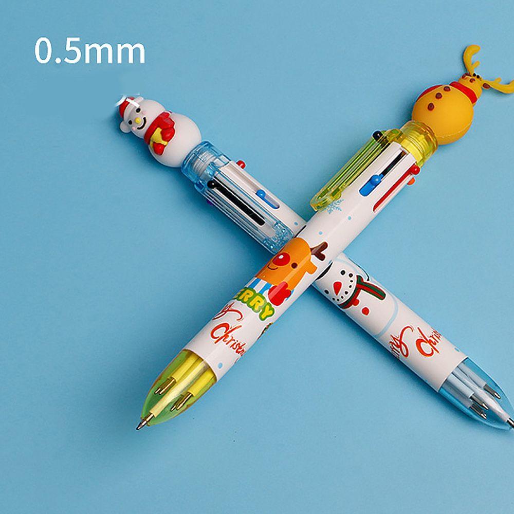 Decor Deer Elementary School Xmas Tree Christmas Ballpoint Pen Santa Claus Stationery Six Color Pen