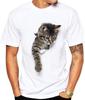 Aspersio Футболка с коротким рукавом с принтом кошки, свободного кроя, с круглым вырезом, с коротким рукавом, с разрезами и гладкая белая рубашка, посадка, футболка с одним принтом, футболка, милая, натуральная, сшитая, милая,