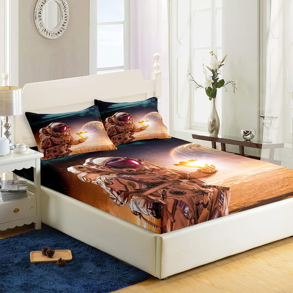 Узор Розовый Фламинго Шапка на Кровать Комплект из Трех Предметов Цифровая Печать Постельное Белье Шапка на Кровать Комплект из Трех Предметов Дети И Взрослые