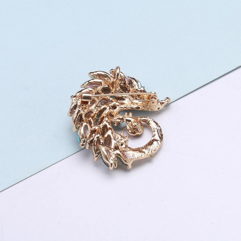 Blucome Color Crystal Hedgehog Shape Brooches for Women Suit Shirt Collar Clip Fashion Harajuku Brooch Pins Bijoux Gift