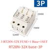 10PCS/1SET/ Fuse RT28N-32X 63X 1P 2P 3P with lamp fuse base rail type RT18 melt core