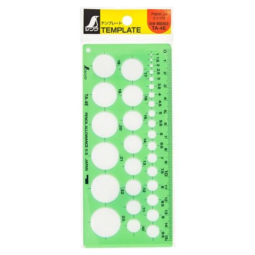 Shinwa Sokutei Template Circle Ruler Small 66003