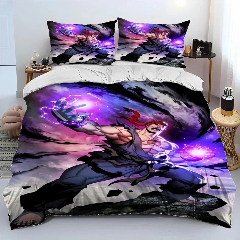 3D Print Street Fighter Retro Game Comfortable Duvet Quilt Cover Pillowcase Bedding Set Children Bedroom Decoration Home Textile