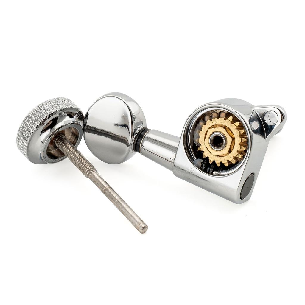 Musiclily Pro Guitar Locking Gear Chrome R18K-02 6-in-line Tuners, 181 Ratio,