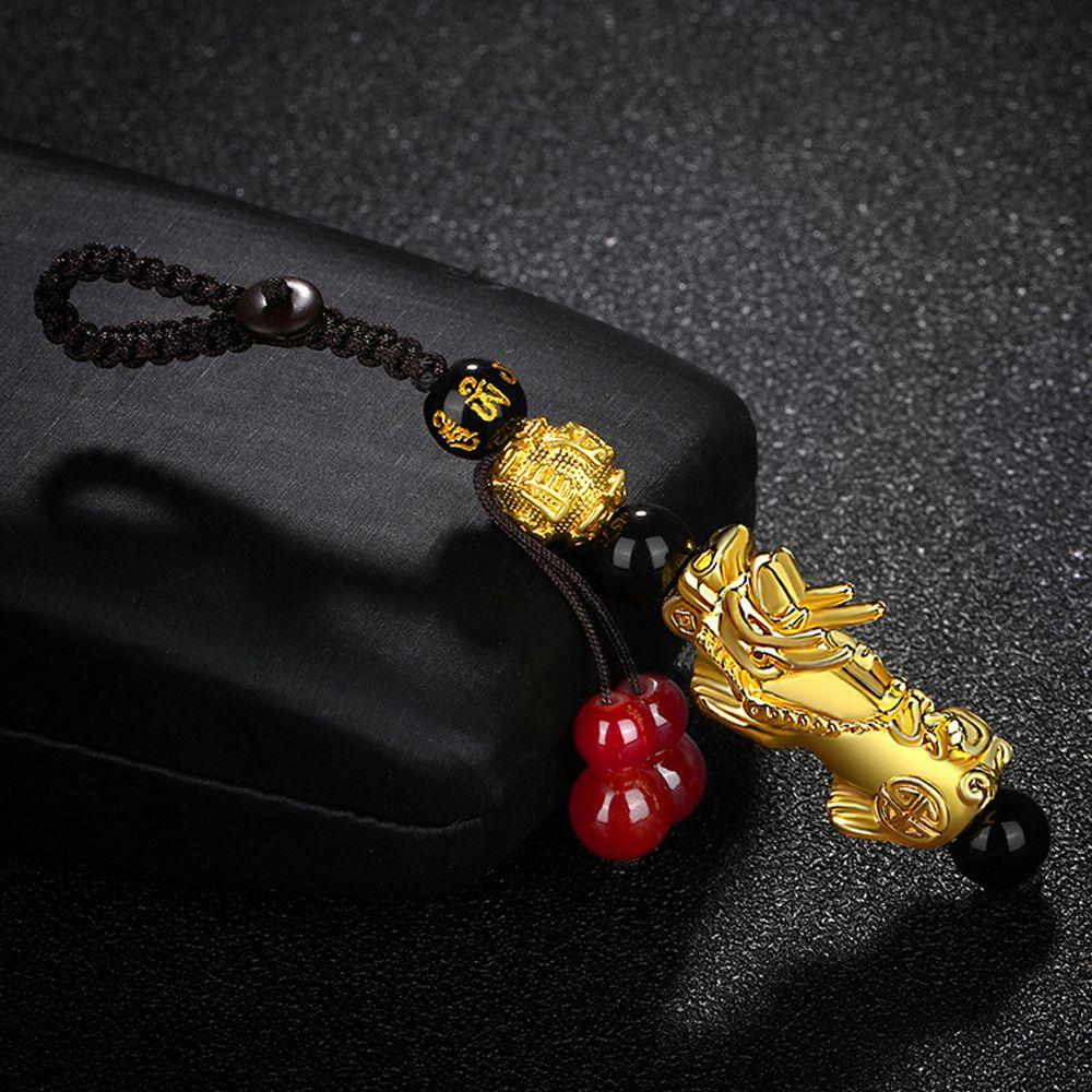 Stone Beads Phone Charm Attract Wealth Pixiu Pendant Car Pendant Car Key Accessories Keychain