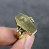 Гроб Внешний вид Ручной работы Яд Латунь Ювелирное кольцо Размер 5.5 D1s65