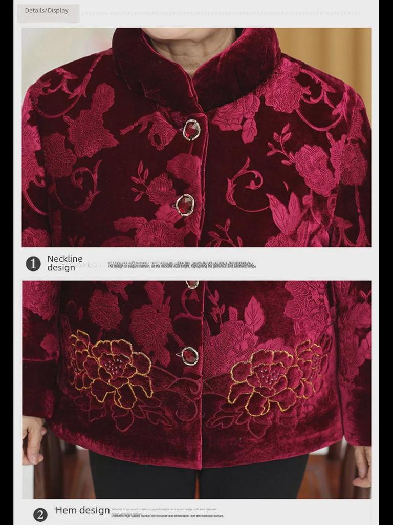 Женские зимние куртки с хлопковой подкладкой для пожилых матерей (Возраст 70-80 лет)