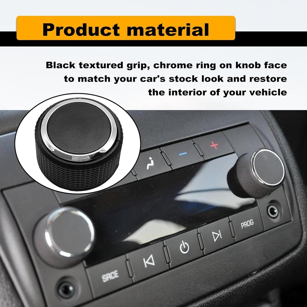Car Rear Radio Volume Control Knob, Radio Repair Kit Replacement Button Compatible with 07-13 Chevy Tahoe Chevrolet Silverado GMC Acadia Sierra
