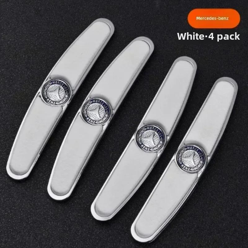 CRE1 4Pcs Car Door Bumper Rubber Metal Stickers For Mercedes Benz CLA W205 W212 W213 W246 W176 W205 W177 W247 CLS CLK CLG  GLB W213