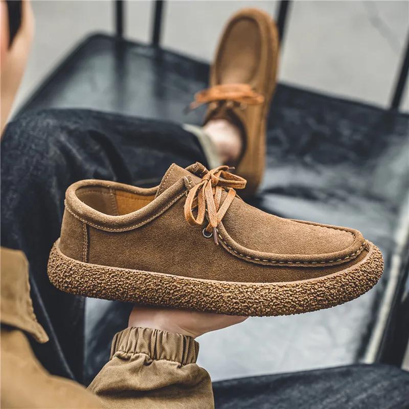 Модные мужские замшевые кожаные туфли на каждый день, легкие удобные туфли на плоской подошве для вождения, мужские оксфорды для отдыха на природе