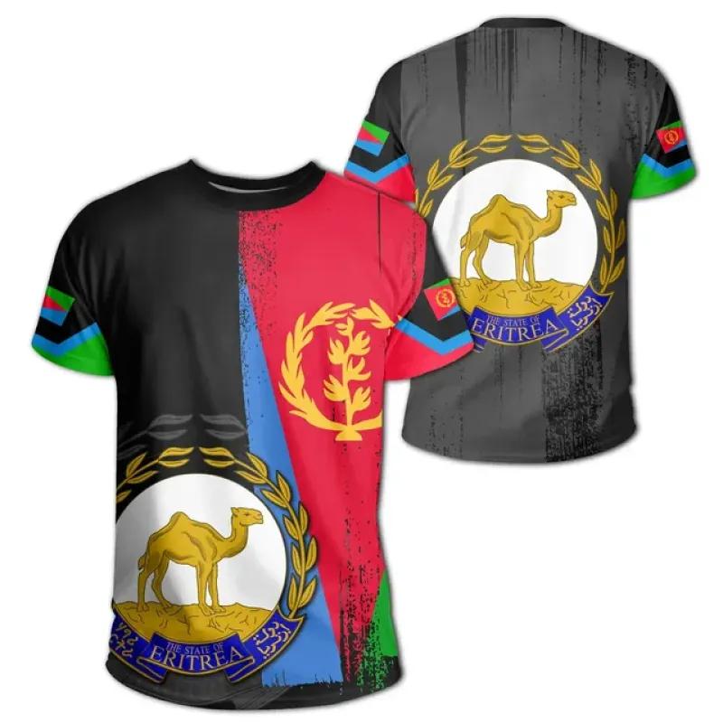 Летняя маленькая женская футболка с флагом Эритреи, с коротким рукавом, мужская футболка в африканском стиле с 3D принтом, дропшиппингери-united, Эритрейская футболка