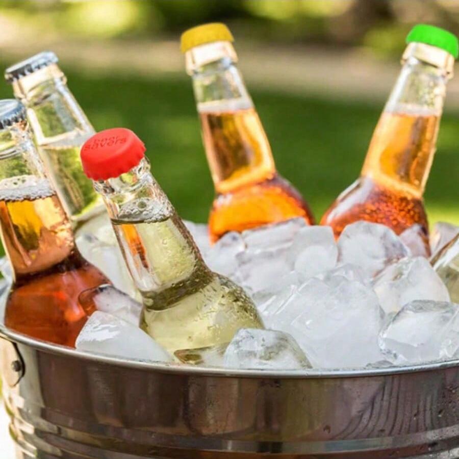 6/12pcs Beer Bottle Sealing Caps, 6 Colors Creative Leak-Proof Wine Bottle Stoppers, Reusable Wine/Liquor Bottle Accessories (Random Color)