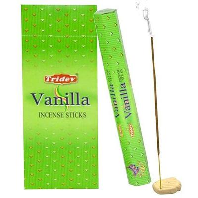 Благовония Tridev Agarbatti Vanilla | Серия Hexa | Аромат | Религиозные | 6 упаковок * 20 г для пуджи/богослужения