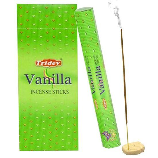 Благовония Tridev Agarbatti Vanilla | Серия Hexa | Аромат | Религиозные | 6 упаковок * 20 г для пуджи/богослужения