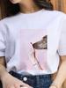 Women Fashion 2022 Cartoon Shirt Print Summer T-Shirts Female Sexy T-Shirt Aesthetic Clothes Summer Tops Trend Graphic T Top