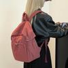 Colorful Fox Japan and Korea New Ladies Solid Color Pleated Nylon Backpack Light Commuter Large Capacity Backpack
