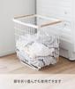 Yamazaki Jitsugyo Folding Laundry Basket with White W41 X X the Legs Are Tosca Laundry Basket Reduces Lower Back Burden 1464 (Yamazaki) Legs, D31.7