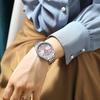 CURREN Роскошные кварцевые женские часы-браслет с очаровательным серебряным циферблатом из горного хрусталя и люминесцентными стрелками из нержавеющей стали
