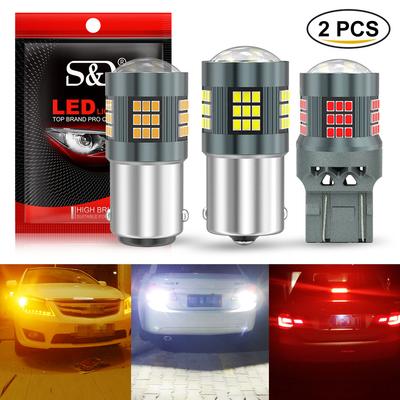 2X P21W LED 1156 BA15S BAU15S PY21W 1157 BAY15D P21/5W Led T20 7440 W21W WY21W 7443 W21/5W Лампочки 57SMD для автомобиля, указатели поворота, стоп-сигналы, фонари заднего хода, автомобильные лампы