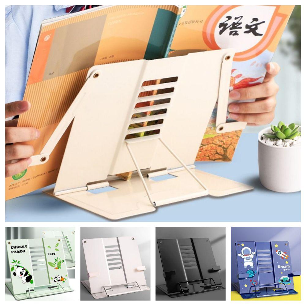 Heavy Duty Metal Desk Book Holder Adjustable Width Music Score Stand Page Clips Cooking Recipes