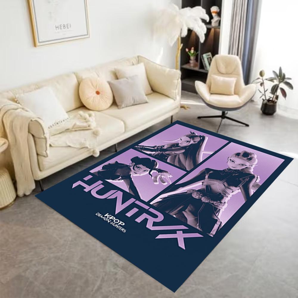 K-pop Demon Hunters Floor Rug Office Rug Suitable for Game Room Bedrooms Entryway Kitchen Antislip Carpet Decorate Offices Perfect Gift for Women/Men