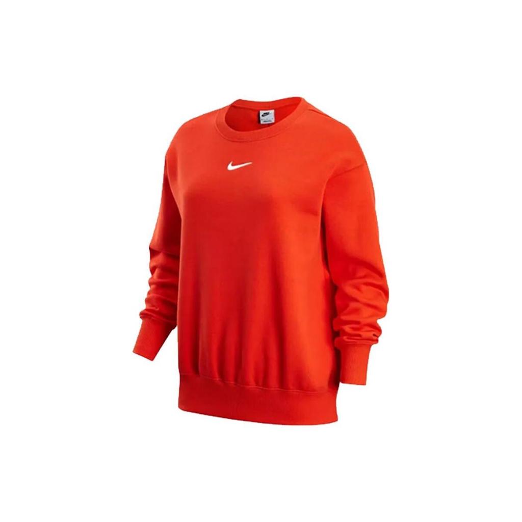 Nike Женская толстовка с круглым вырезом и логотипом из флиса Phoenix, однотонная, красная DQ5734-633