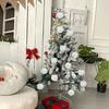 3pcs Glitter Xmas Tree Pendants 3 Pieces Set Hanging Ornaments Christmas Balls  Seasonal Display