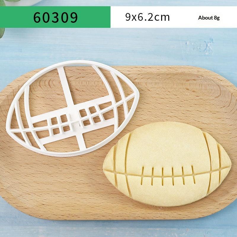 Sports Ball Baking Cutter Non-Toxic Easy Demold Rugby Tennis Football Shaped Mold for Kids Baking Class Activity