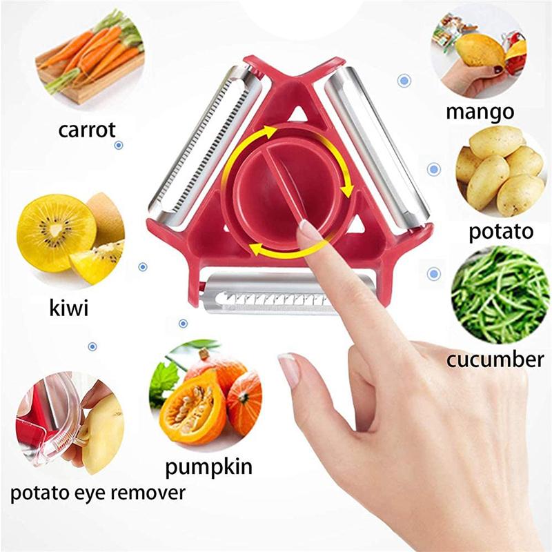 3 в 1 Magic Trio Peeler Set Slicer Овощечистка из нержавеющей стали Измельчитель Жульен Резак Multi Peel Blade Терка для Зестера Кухонный инструмент
